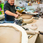 John Higgins at work in his studio 2018